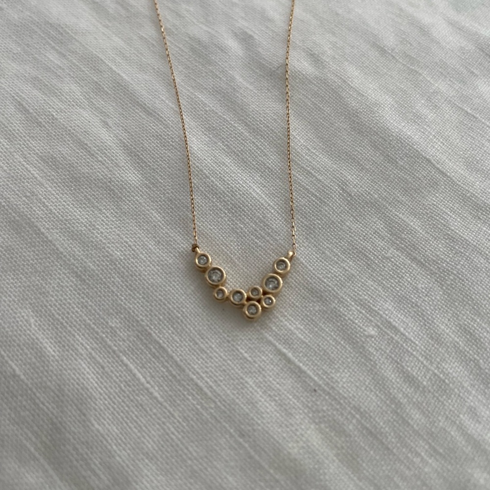 Adina Reyter 9 Diamond Necklace 14k 16” chain .25ct